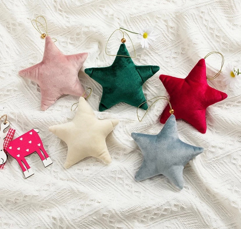 rose emerald red cream and silver star on pattern blanket with reindeer