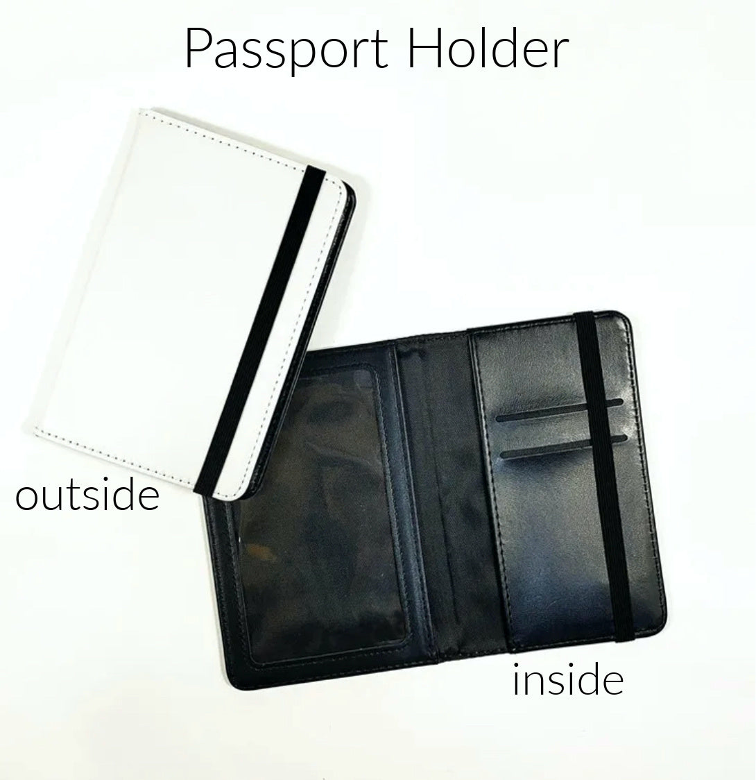 passport holder on white background sublimation with black inside 