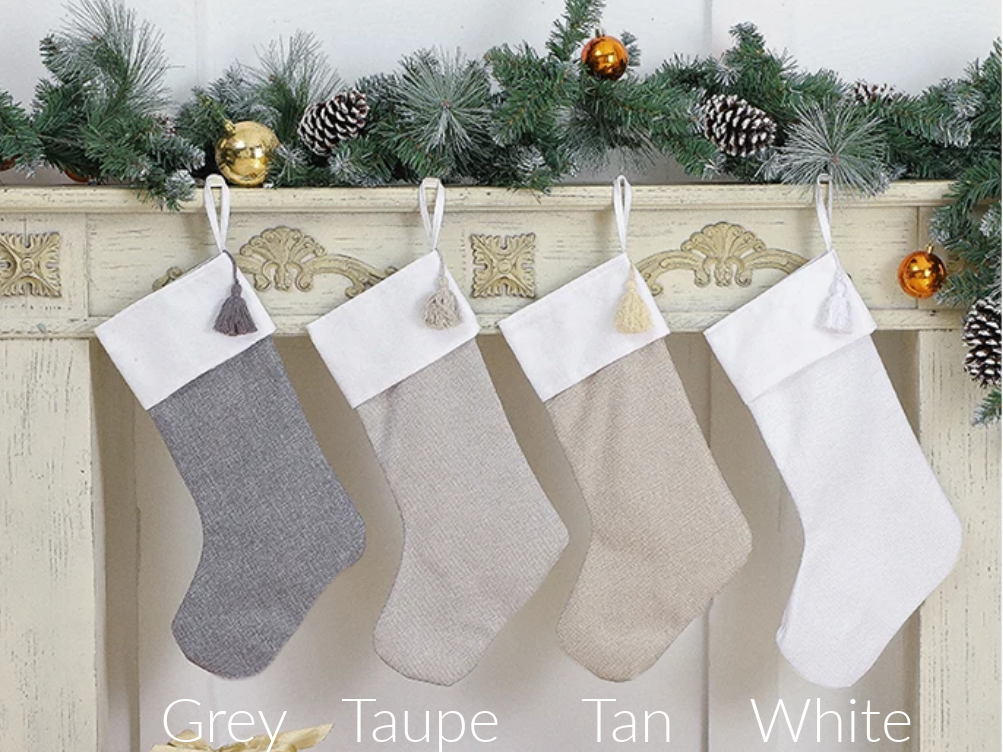 Linen Farmhouse Stocking