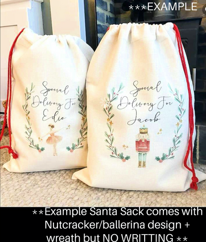 Ballerina/Nutcracker Santa Sacks