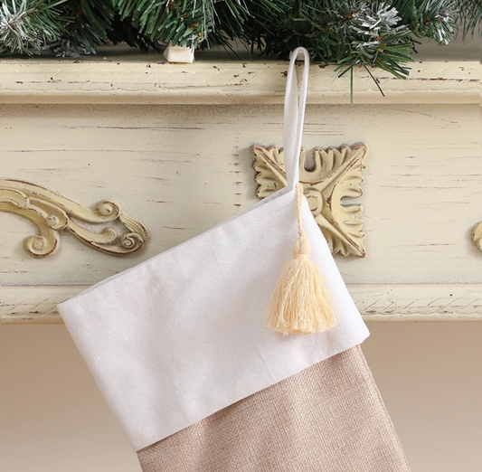 Linen Farmhouse Stocking