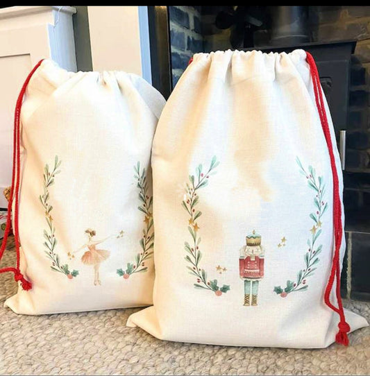 Ballerina/Nutcracker Santa Sacks