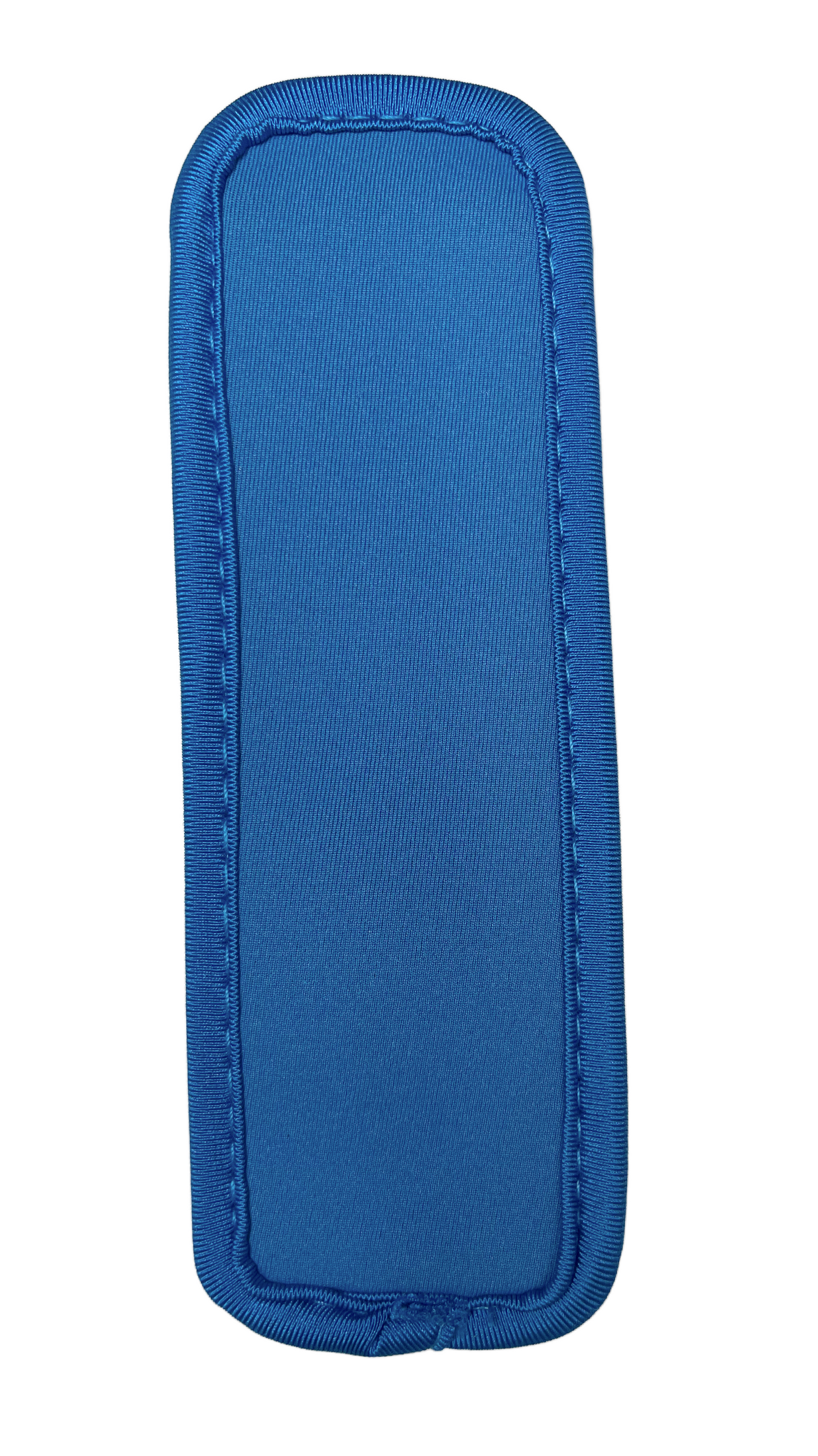 Blue rectangle neoprene freeze holder on white background