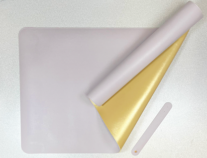 double sided lavender and gold on grey background