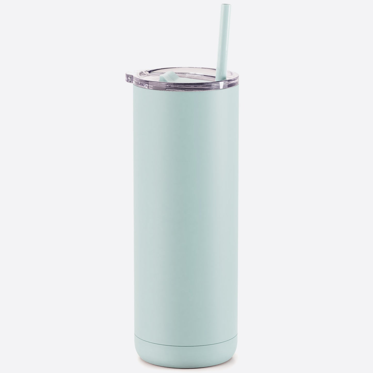 matte seaglass 20 oz stainless steel  tumbler slider lid and straw on white background