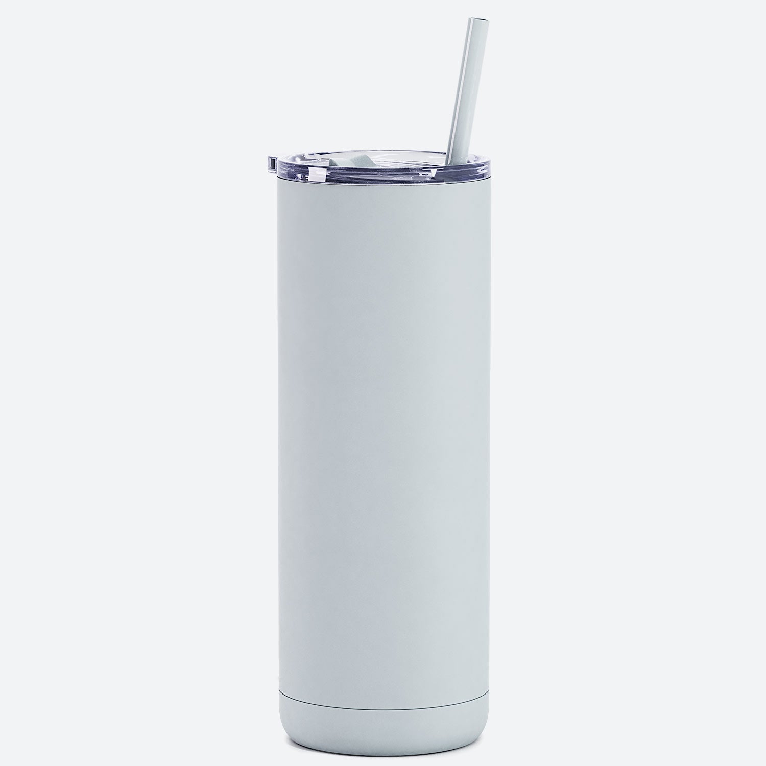 silver lake 20 oz stainless steel  tumbler slider lid and straw on white background