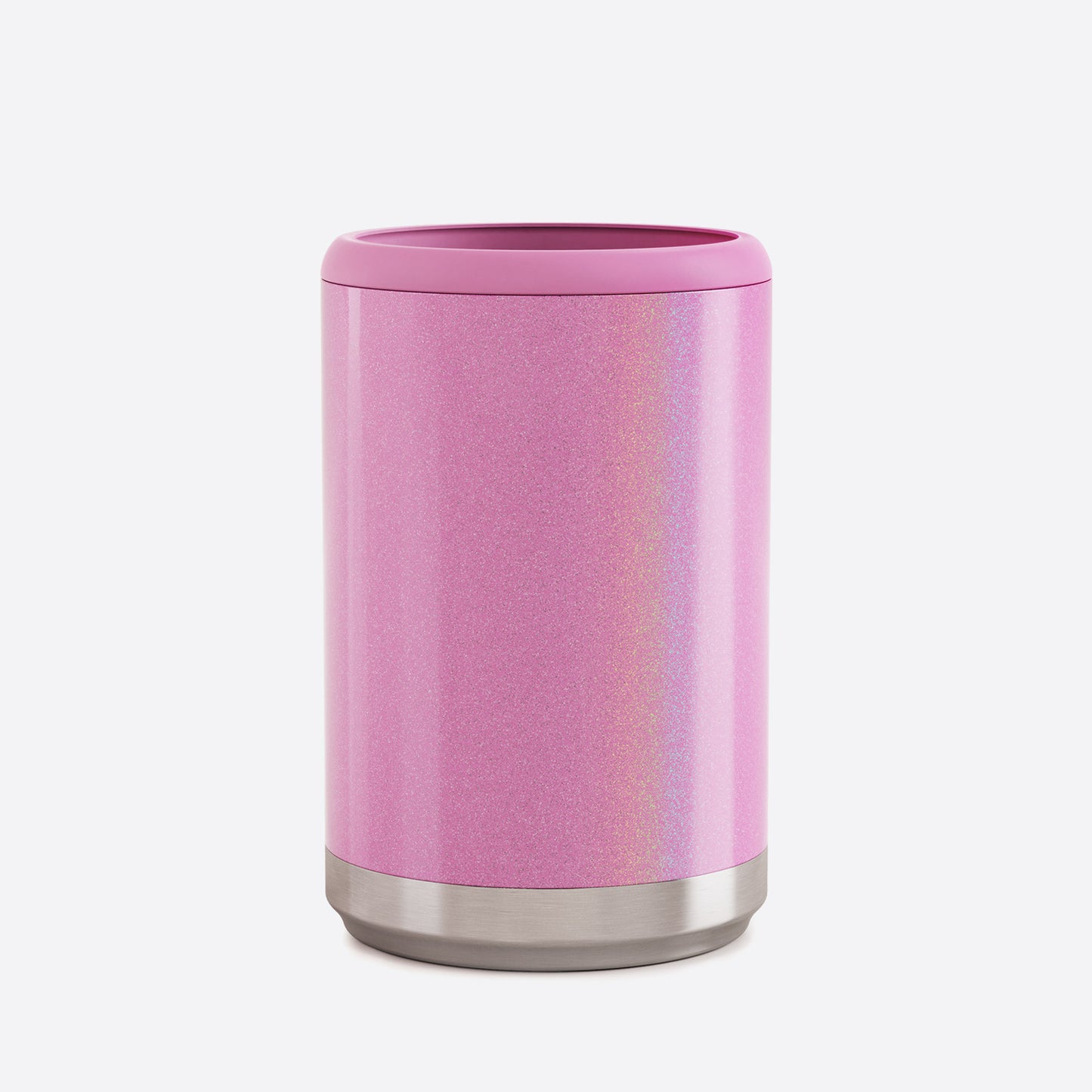 pink magic  standard size can cooler on white background