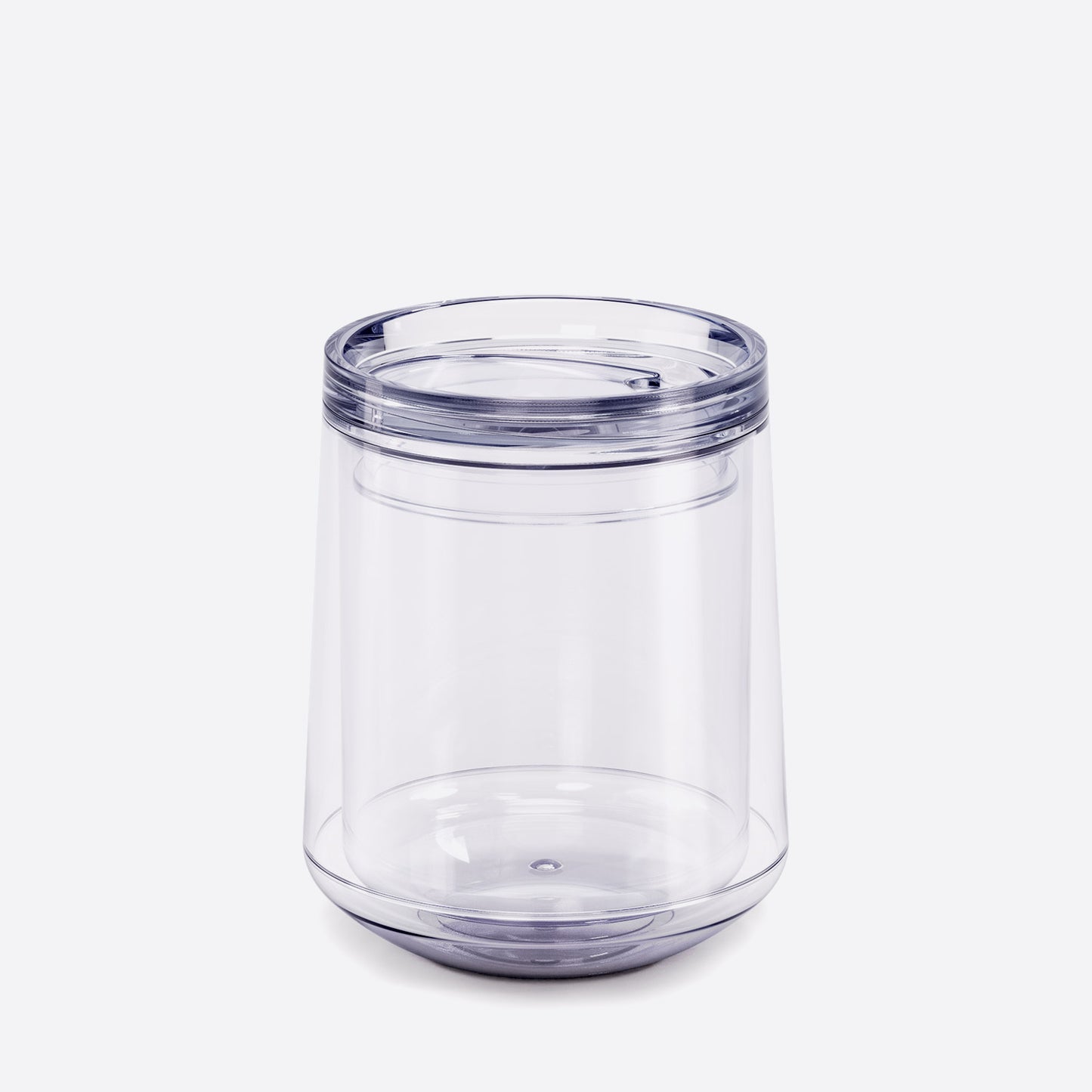 clear double walled port wine tumbler acrylic on white background