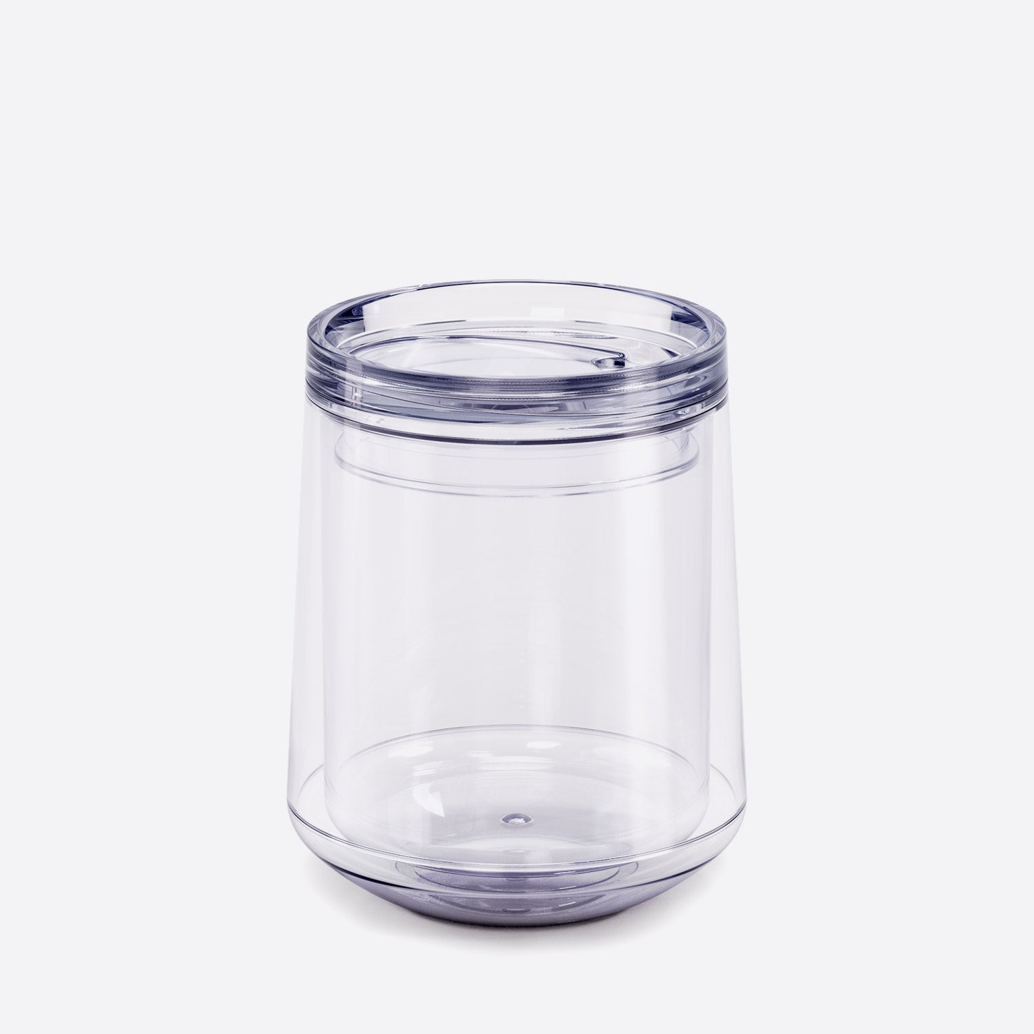 clear double walled port wine tumbler acrylic on white background