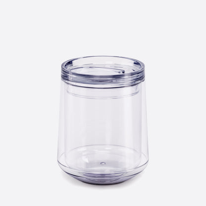 clear double walled port wine tumbler acrylic on white background