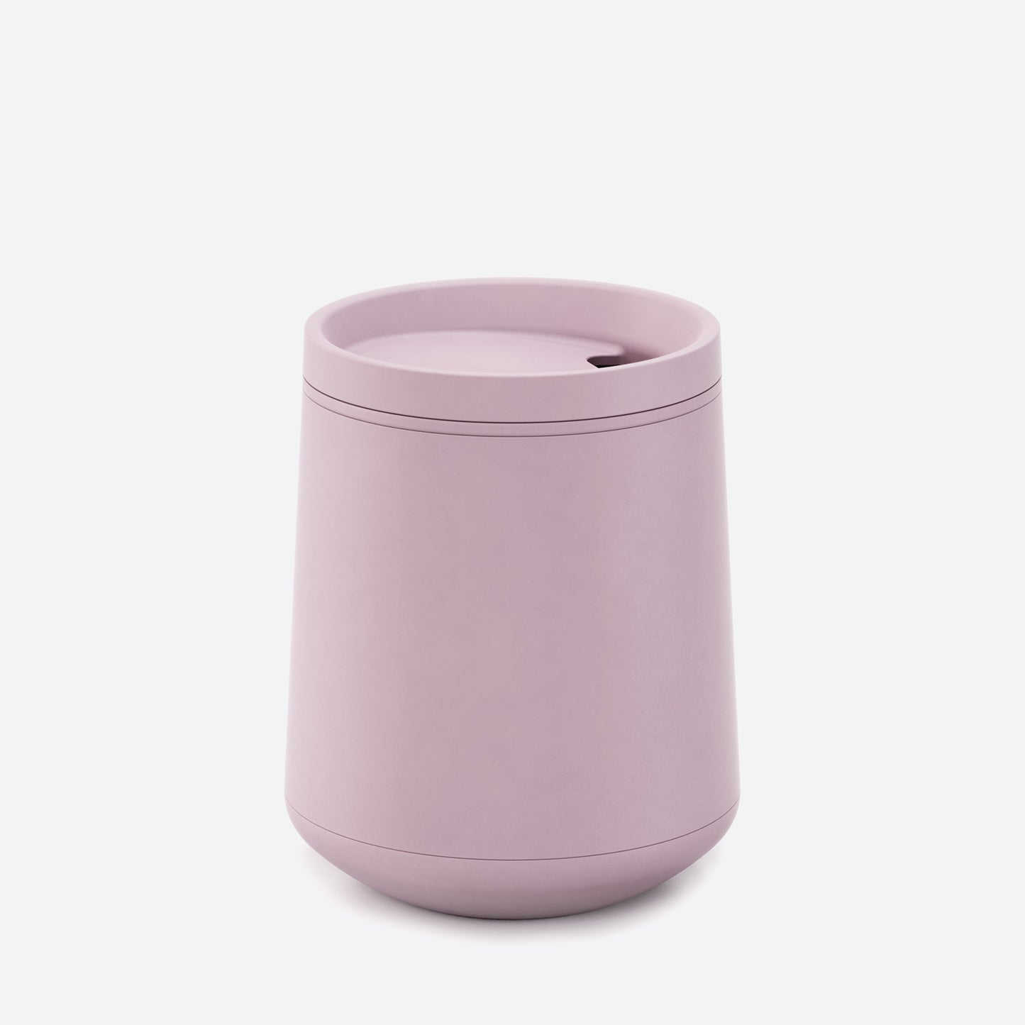 mauve pink wine tumbler acrylic with lid on white background