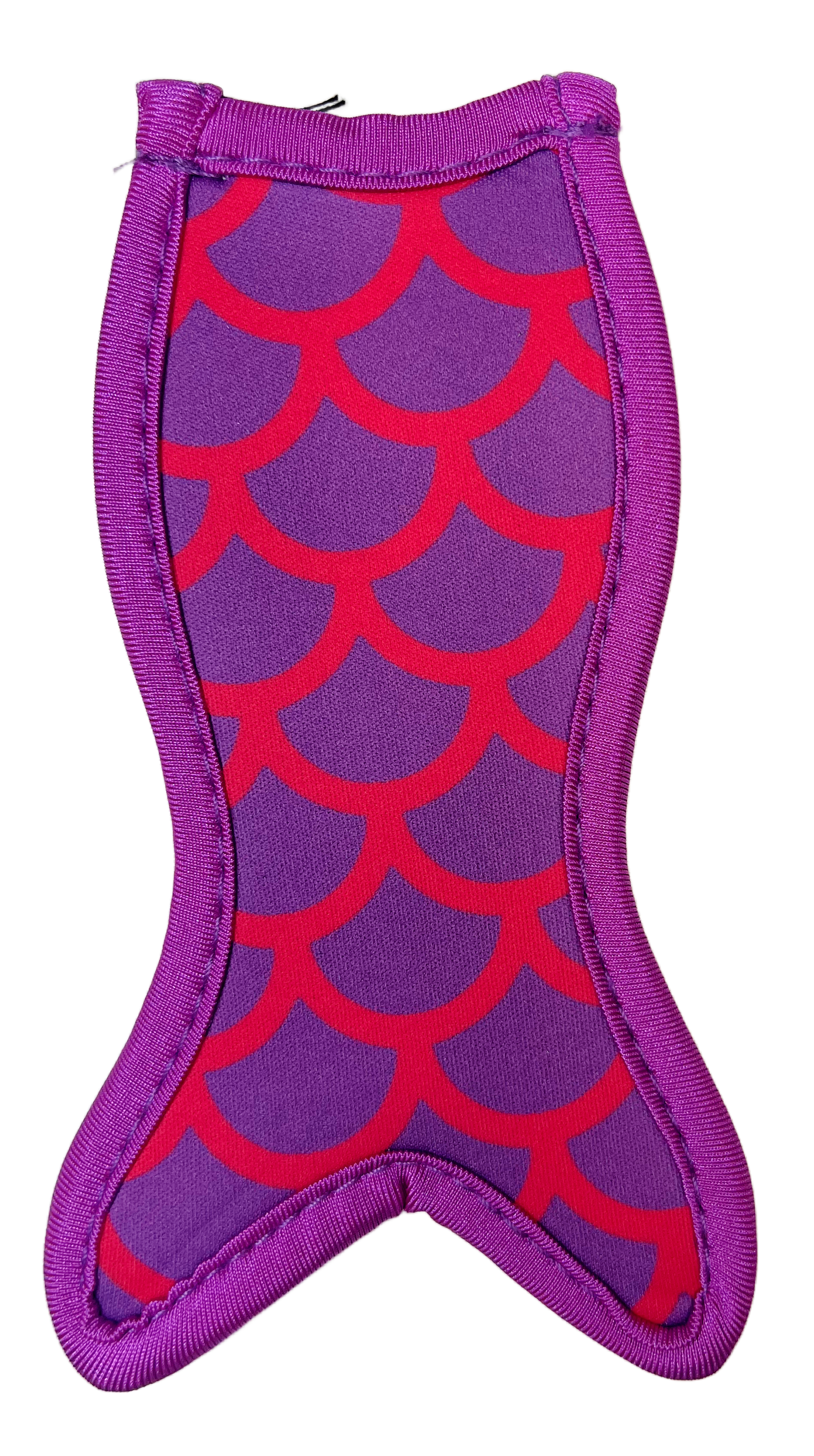 purple with pink scales mermaid tail  freeze holder on white background