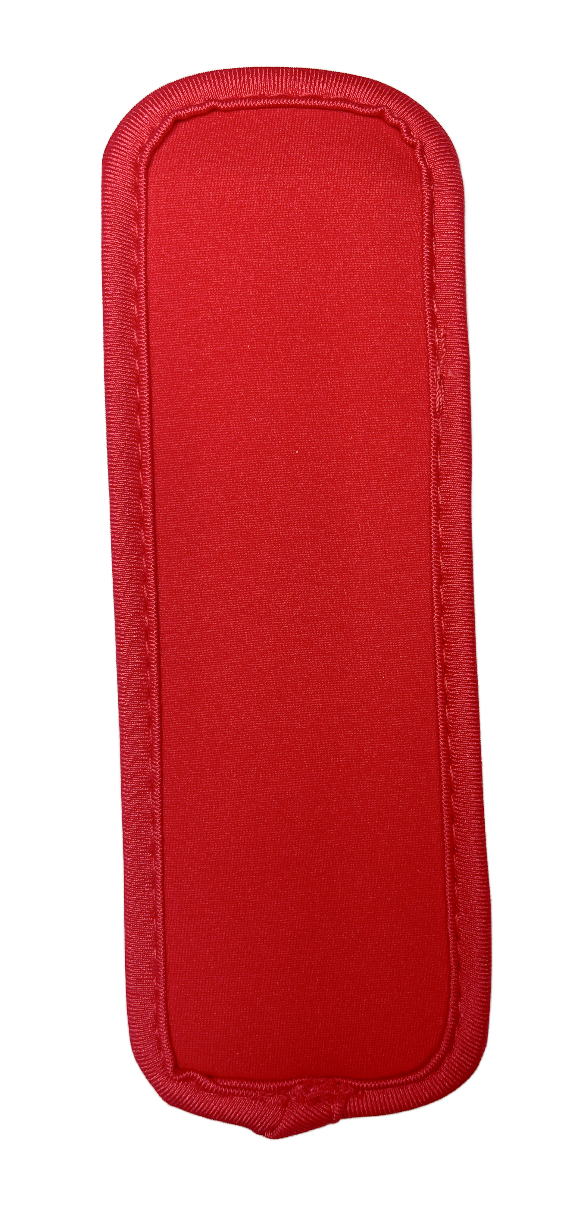 red rectangle neoprene freeze holder on white background