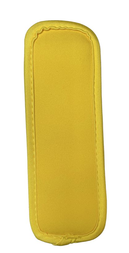 yellow rectangle neoprene freeze holder on white background